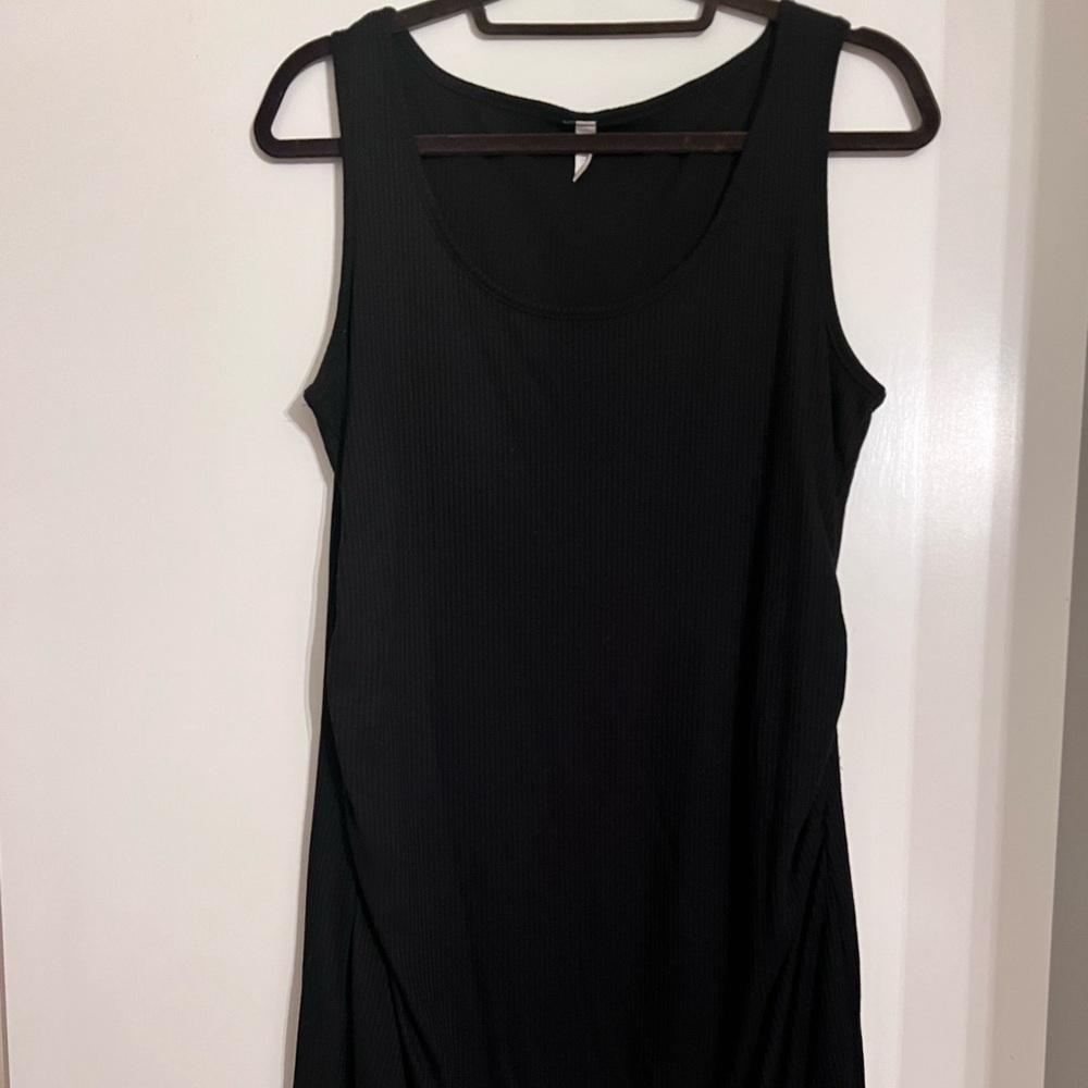Pinkblush Black Ribbed Maternity Mini Dress
